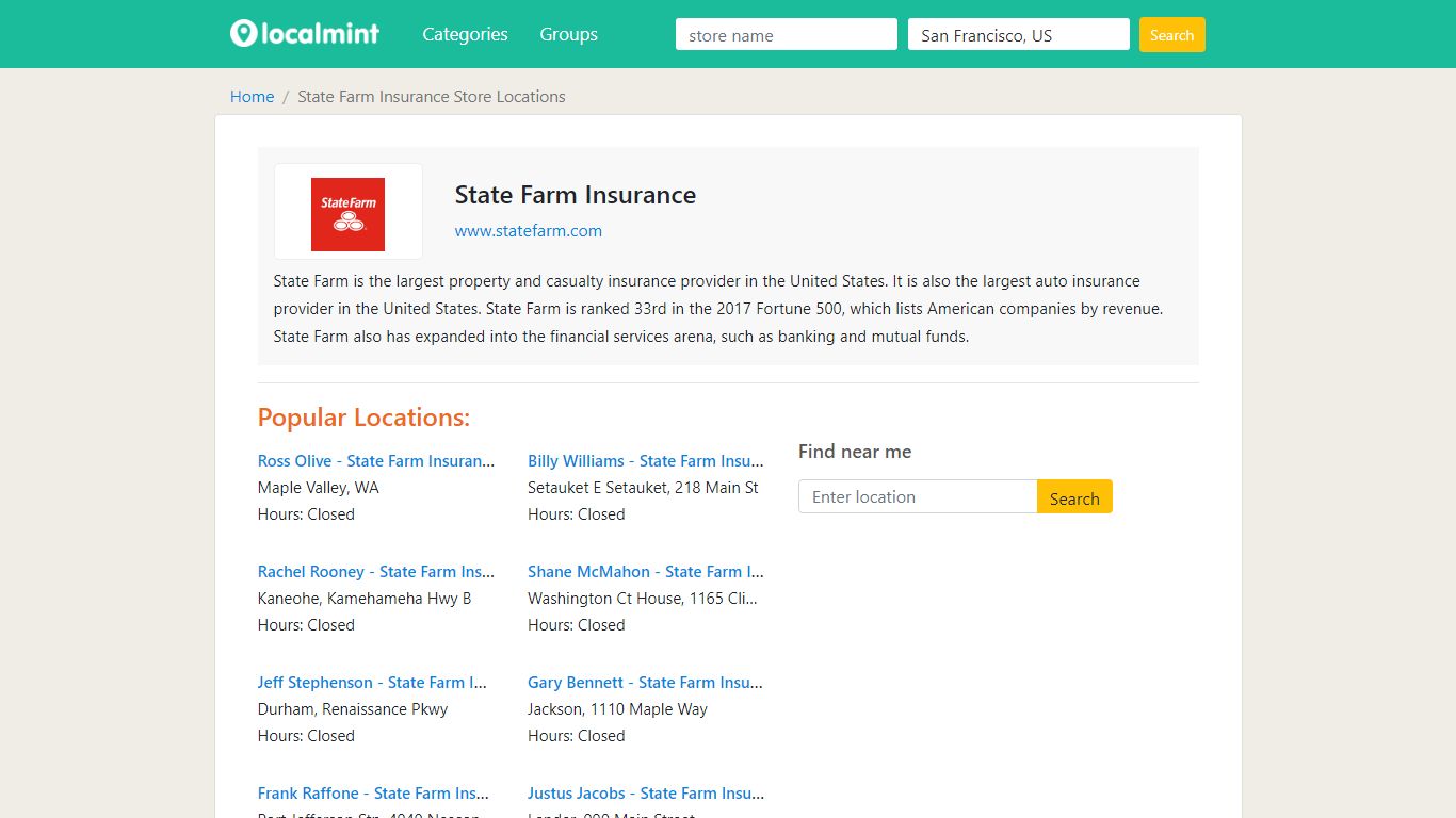 State Farm Insurance Locations & Hours near me in United States - Localmint